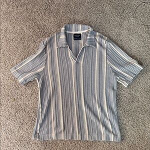 Abercrombie & Fitch Men's Striped Shirt in Blue and White